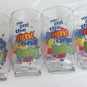 Vintage 1990 Diet Pepsi UH-HUH -The Right One Baby glasses Set Of 4